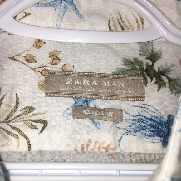 ZARA men - ocean print button-down - Picture 2 of 3
